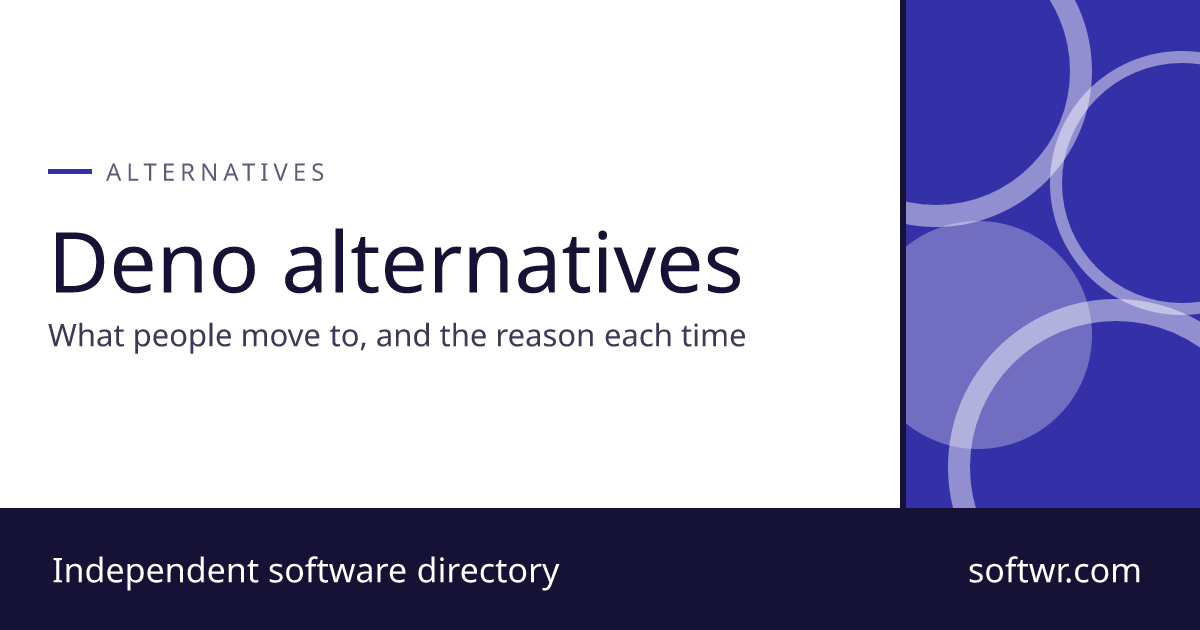 Deno Alternatives: 20 Tools Compared (2026) - Softwr