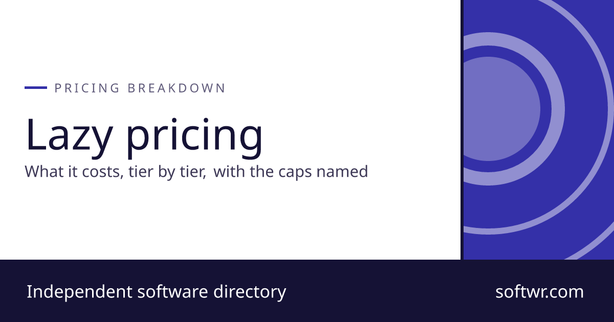 Lazy Pricing: Every Plan Compared (2026) - Softwr