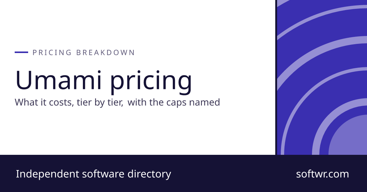 Umami Pricing: Every Plan Compared (2026) - Softwr